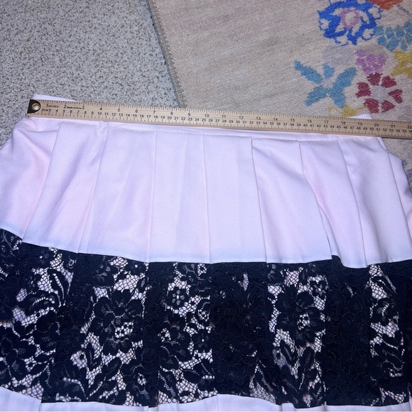 NWT Eloquii Pink Black Lace Overlay A-line Lined Tiered Skirt 20W - Picture 7 of 11
